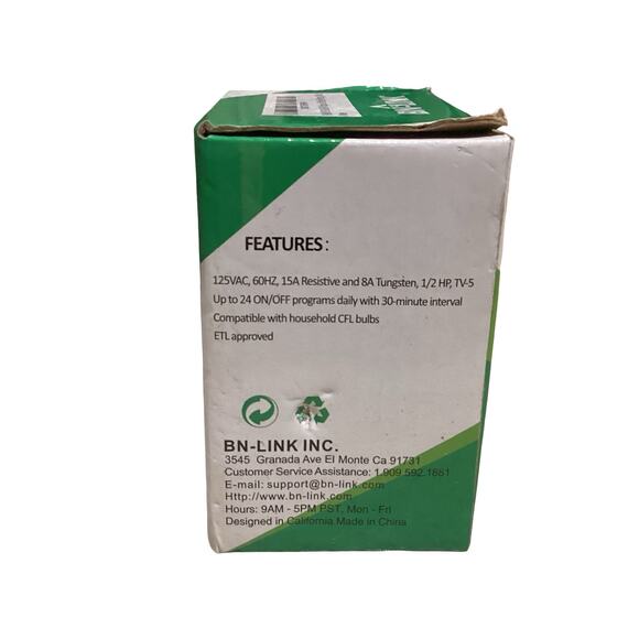 BN-LINK BND-60/U47 Indoor Mini 24-Hour Mechanical Outlet Timer - Picture 5 of 10